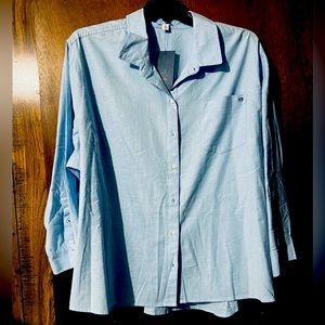 Plus Size Long Sleeve Oxford Boyfriend Shirt